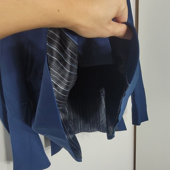 Orvieto Vintage Men's Navy Blue 100% Wool Lapel Collar Two Button Blazer Sz 48R - Picture 4 of 12